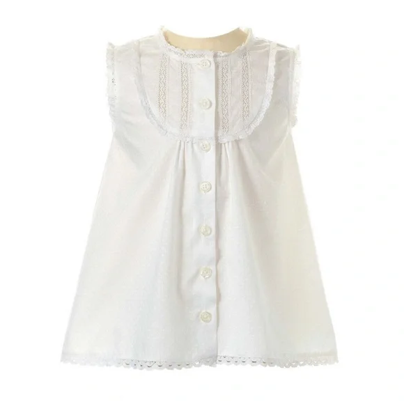 Rachel Riley Lace Trimmed White Sleeveless Top size 6Y - Picture 1 of 8